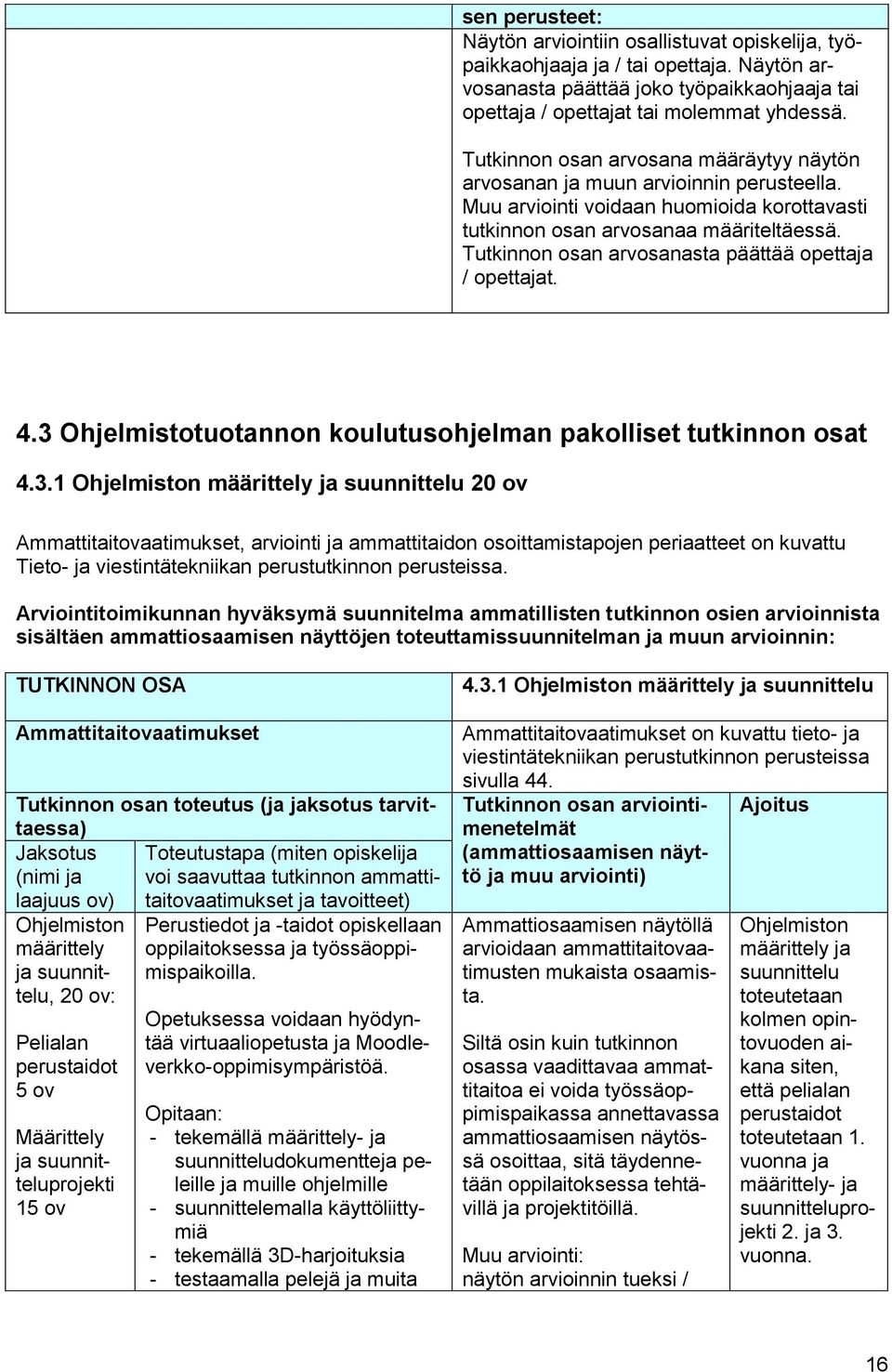 Tutkinnon osan arvosanasta päättää opettaja / opettajat. 4.3 