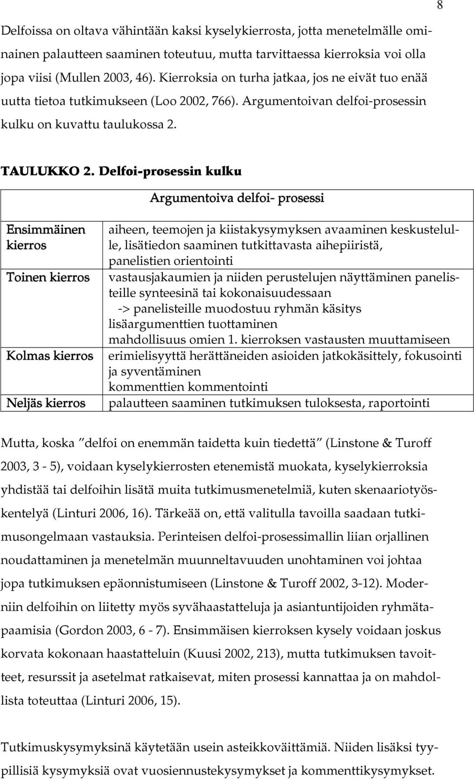 Delfoi-prosessin kulku Argumentoiva delfoi- prosessi Ensimmäinen kierros Toinen kierros Kolmas kierros Neljäs kierros aiheen, teemojen ja kiistakysymyksen avaaminen keskustelulle, lisätiedon saaminen