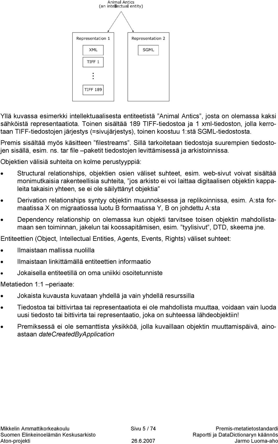 Sillä tarkoitetaan tiedostoja suurempien tiedostojen sisällä, esim. ns. tar file paketit tiedostojen levittämisessä ja arkistoinnissa.