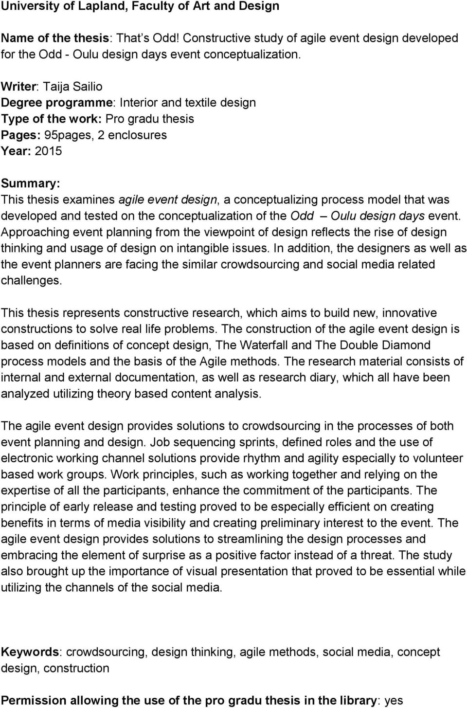 conceptualizing process model that was developed and tested on the conceptualization of the Odd Oulu design days event.