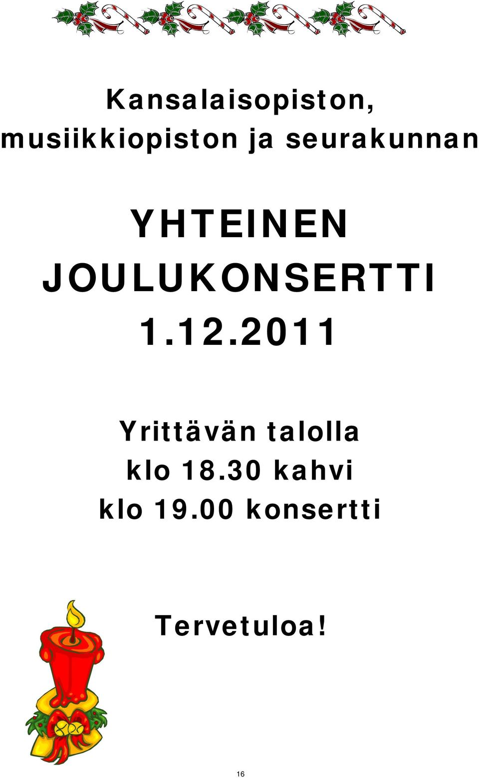 JOULUKONSERTTI 1.12.