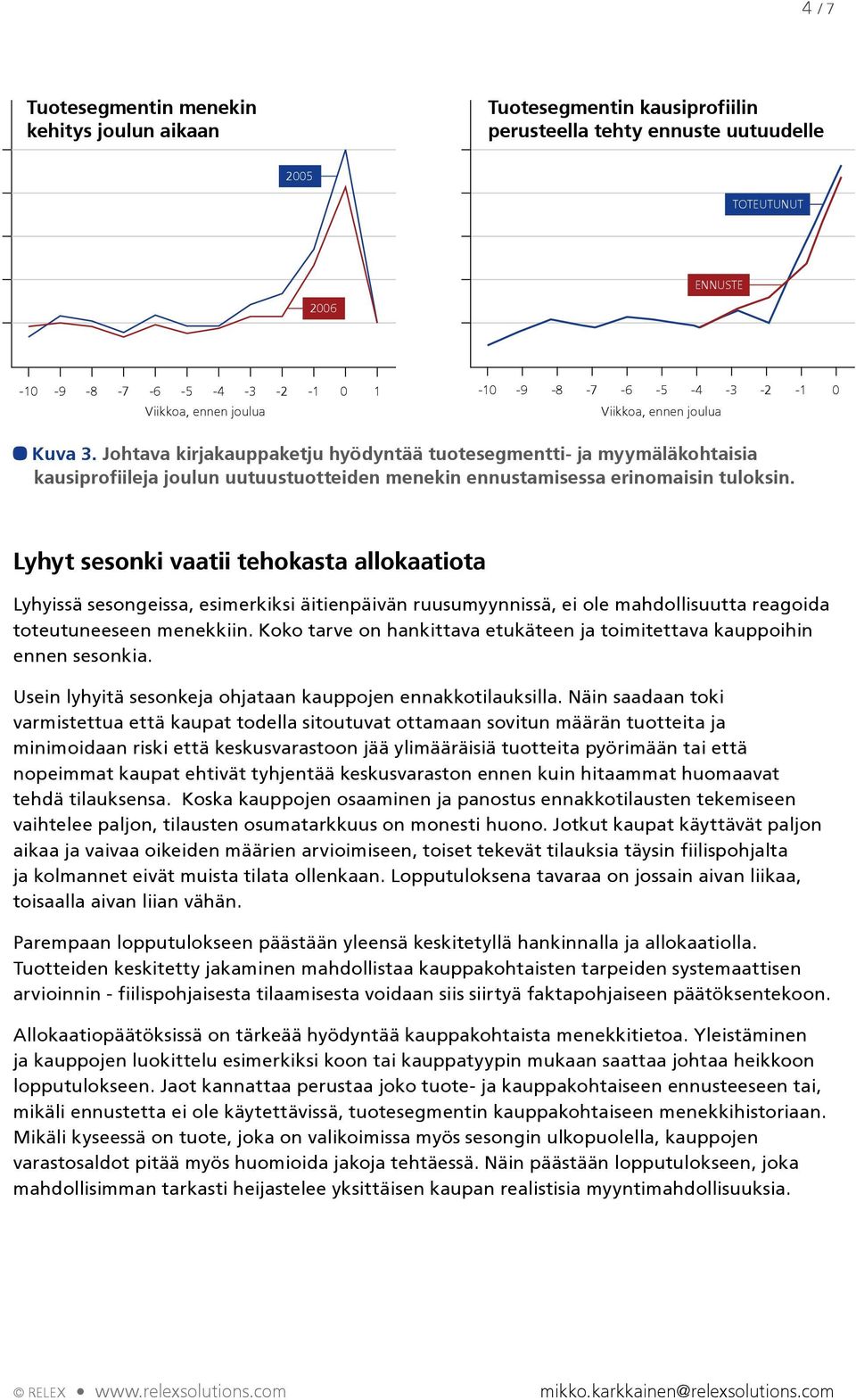 Johtava kirjakauppaketju hyödyntää tuotesegmentti- ja myymäläkohtaisia kausiprofiileja joulun uutuustuotteiden menekin ennustamisessa erinomaisin tuloksin.