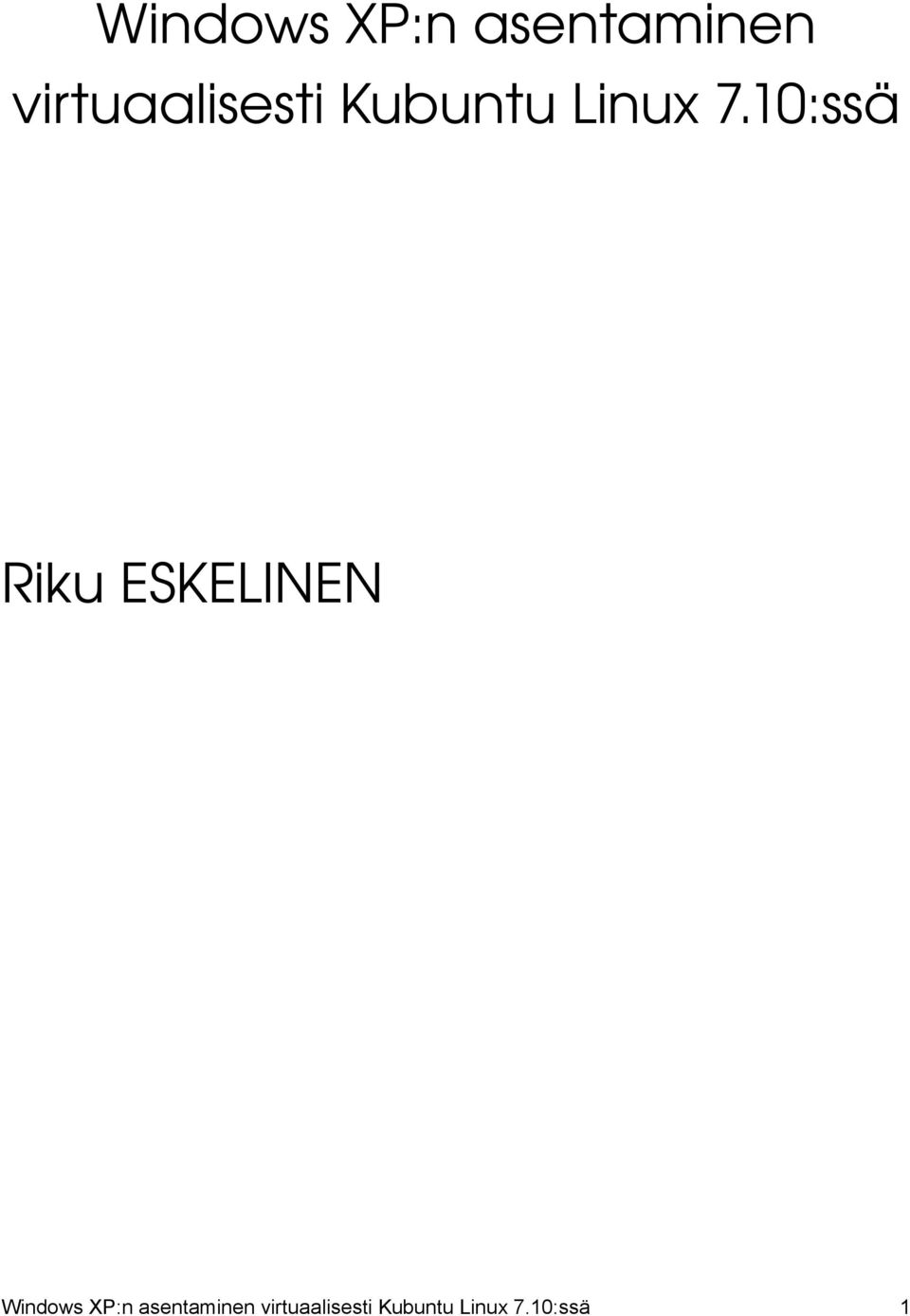 10:ssä Riku ESKELINEN  10:ssä 1