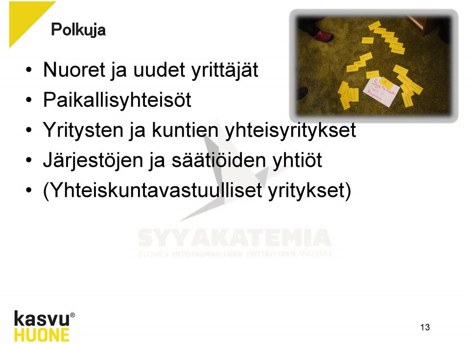 yhteisyritykset Järjestöjen ja