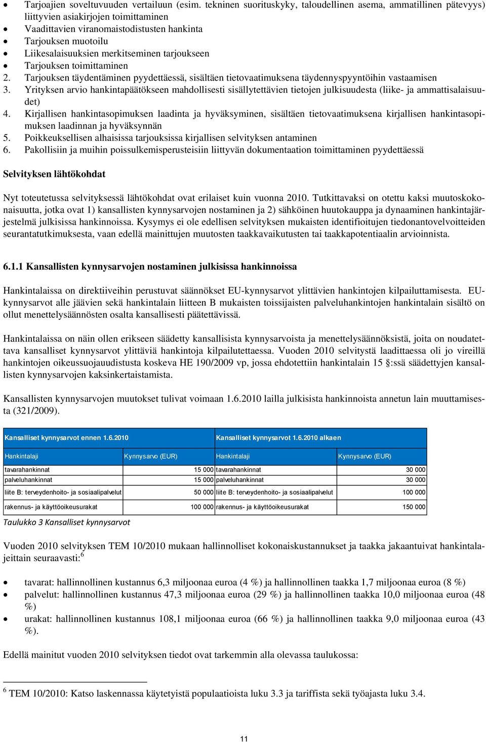 merkitseminen tarjoukseen Tarjouksen toimittaminen 2. Tarjouksen täydentäminen pyydettäessä, sisältäen tietovaatimuksena täydennyspyyntöihin vastaamisen 3.