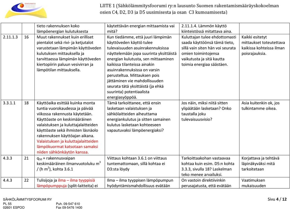 ja lämpötilan mittauksella. 3.3.1.1 18 Käyttöaika esittää kuinka monta tuntia vuorokaudessa ja päivää viikossa rakennusta käytetään.