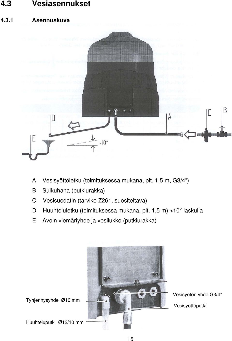 Huuhteluletku (toimituksessa mukana, pit.