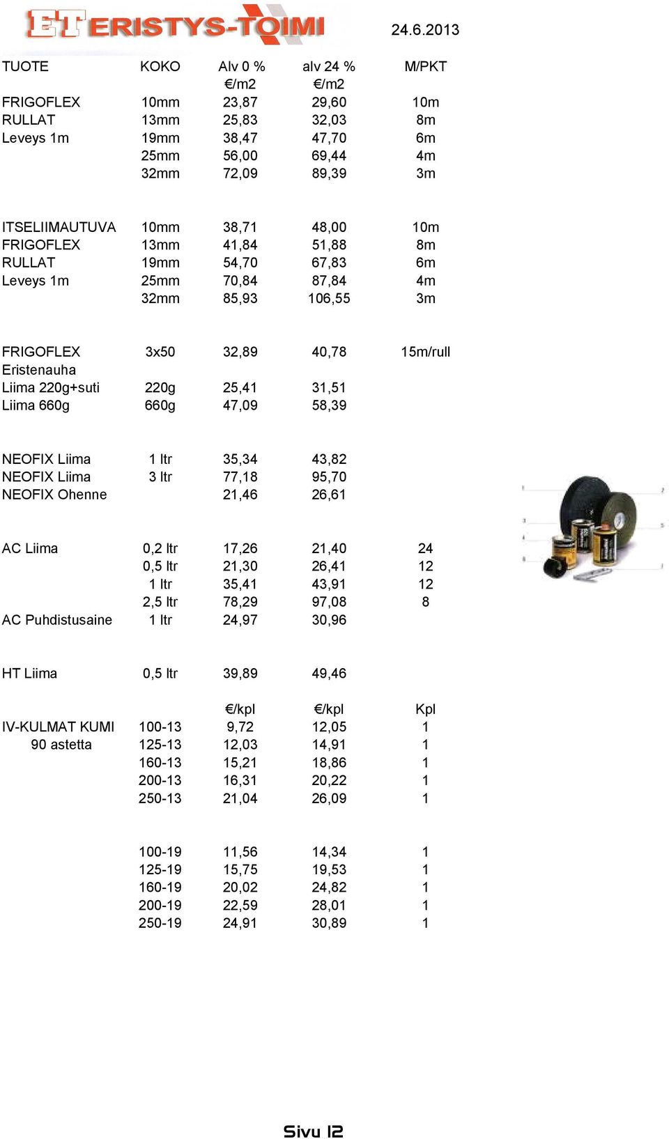 ltr 0,5 ltr ltr 2,5 ltr ltr 7,2 2, 35,4 78,29 24,97 2, 2,4 43,9 97,08,9 HT Liima 0,5 ltr 39,89 49,4 IV-KULMAT KUMI 90 astetta -3 25-3 -3 0-3 2-3 9,72 2,03 5,2,3 2,04 2,05 4,9 8,8,22