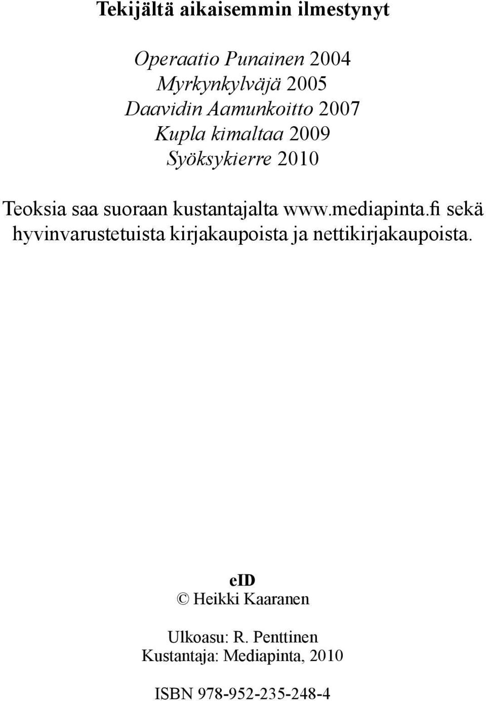 kustantajalta www.mediapinta.