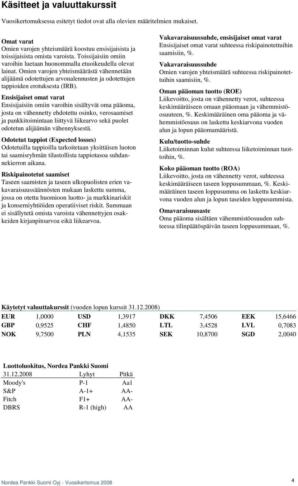 Ensisijaiset omat varat Ensisijaisiin omiin varoihin sisältyvät oma pääoma, josta on vähennetty ehdotettu osinko, verosaamiset ja pankkitoimintaan liittyvä liikearvo sekä puolet odotetun alijäämän