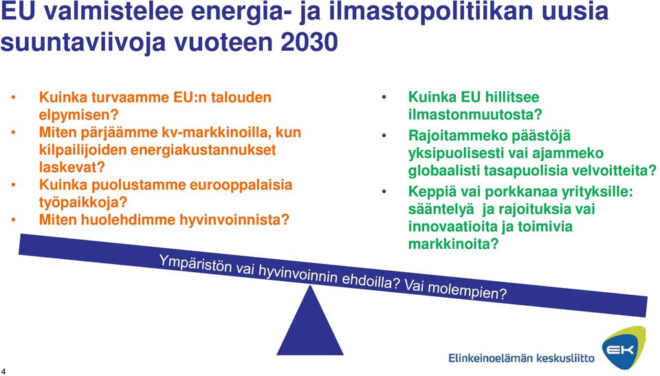 Miten huolehdimme hyvinvoinnista? Kuinka EU hillitsee ilmastonmuutosta?