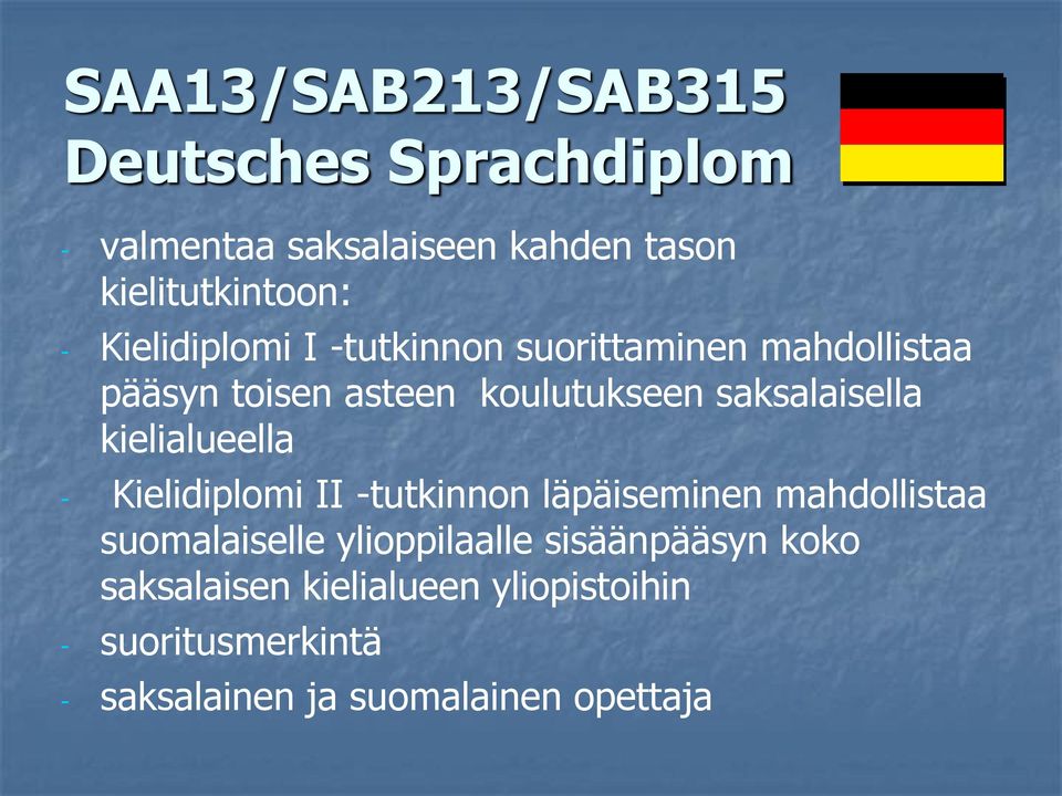 kielialueella - Kielidiplomi II -tutkinnon läpäiseminen mahdollistaa suomalaiselle ylioppilaalle