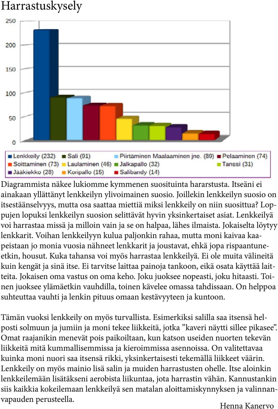 Lenkkeilyä voi harrastaa missä ja milloin vain ja se on halpaa, lähes ilmaista. Jokaiselta löytyy lenkkarit.