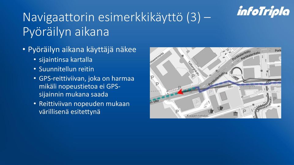 GPS-reittiviivan, joka on harmaa mikäli nopeustietoa ei