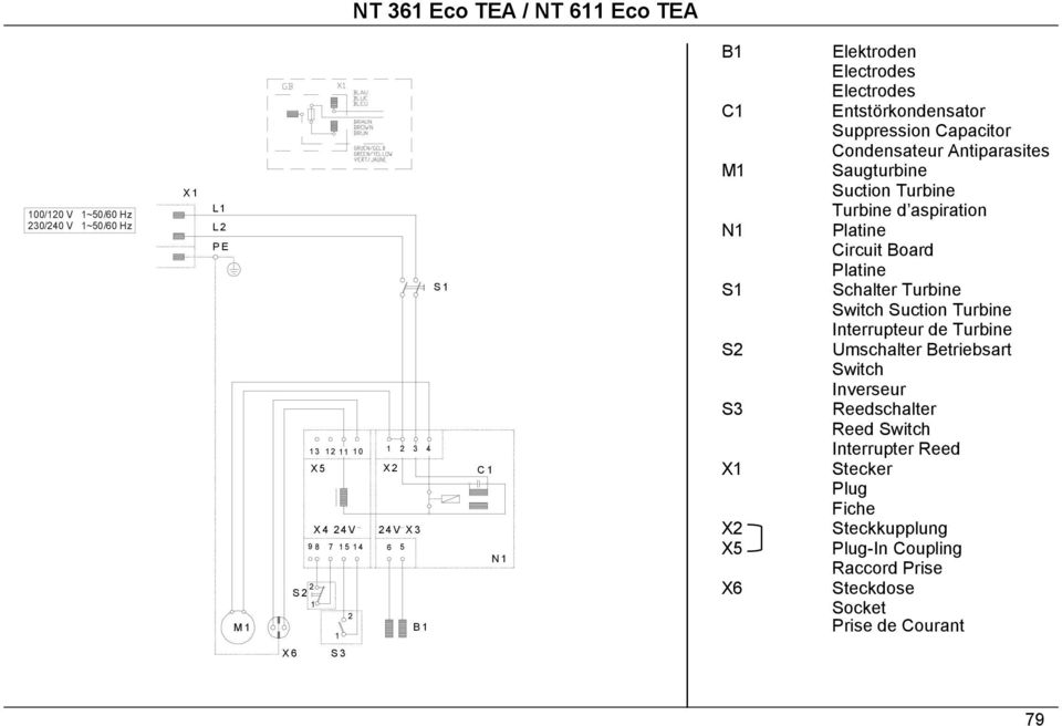 Turbine d aspiration Platine Circuit Board Platine Schalter Turbine Switch Suction Turbine Interrupteur de Turbine Umschalter Betriebsart Switch