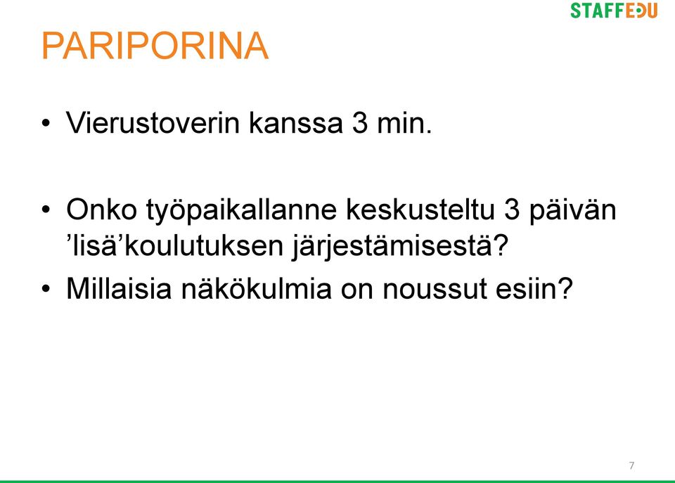 päivän lisä koulutuksen