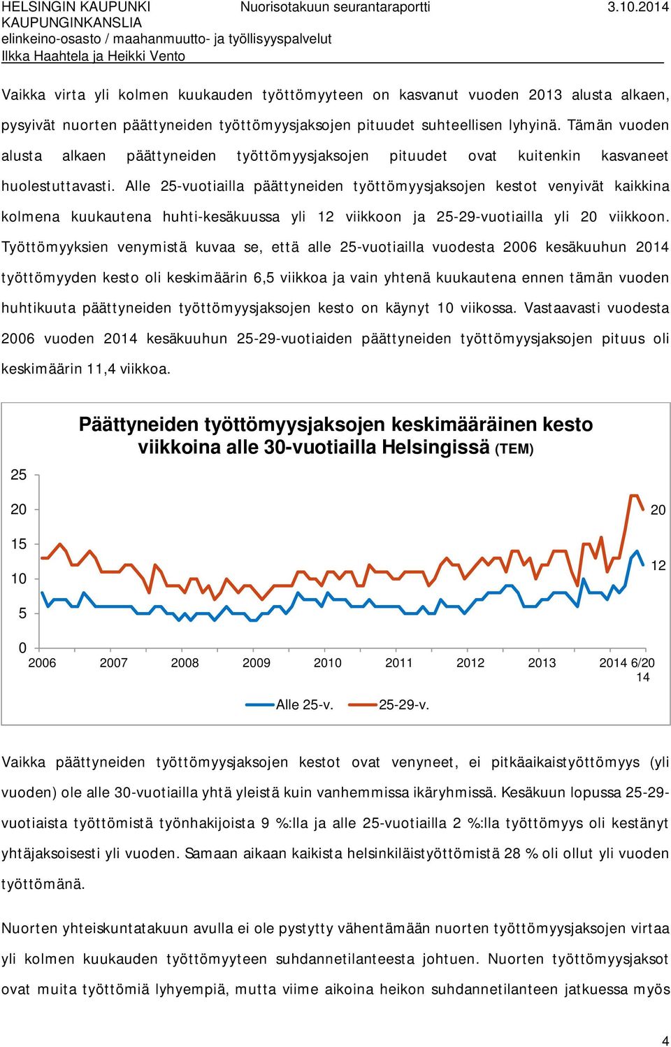 Alle 25-vuotiailla päättyneiden työttömyysjaksojen kestot venyivät kaikkina kolmena kuukautena huhti-kesäkuussa yli 12 viikkoon ja 25-29-vuotiailla yli 20 viikkoon.