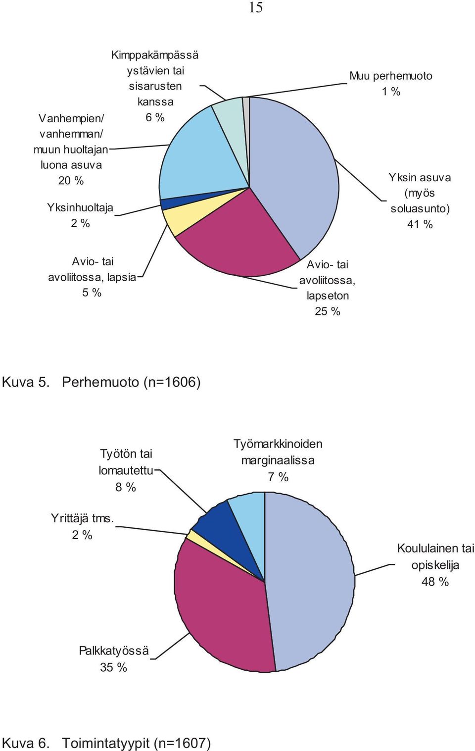 Avio- tai avoliitossa, lapseton 25 % Kuva 5.