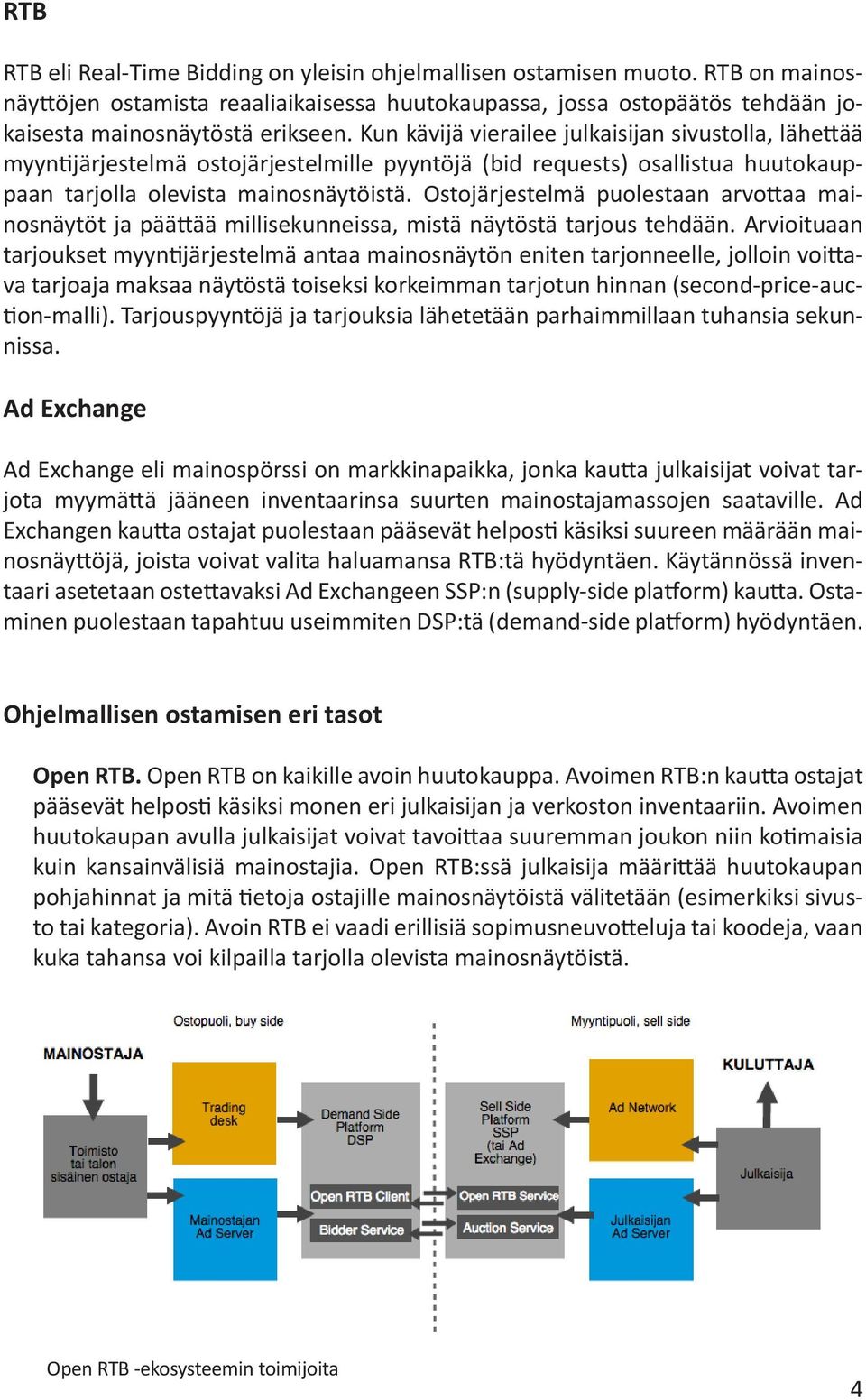 Ostojärjestelmä puolestaan arvottaa mainosnäytöt ja päättää millisekunneissa, mistä näytöstä tarjous tehdään.