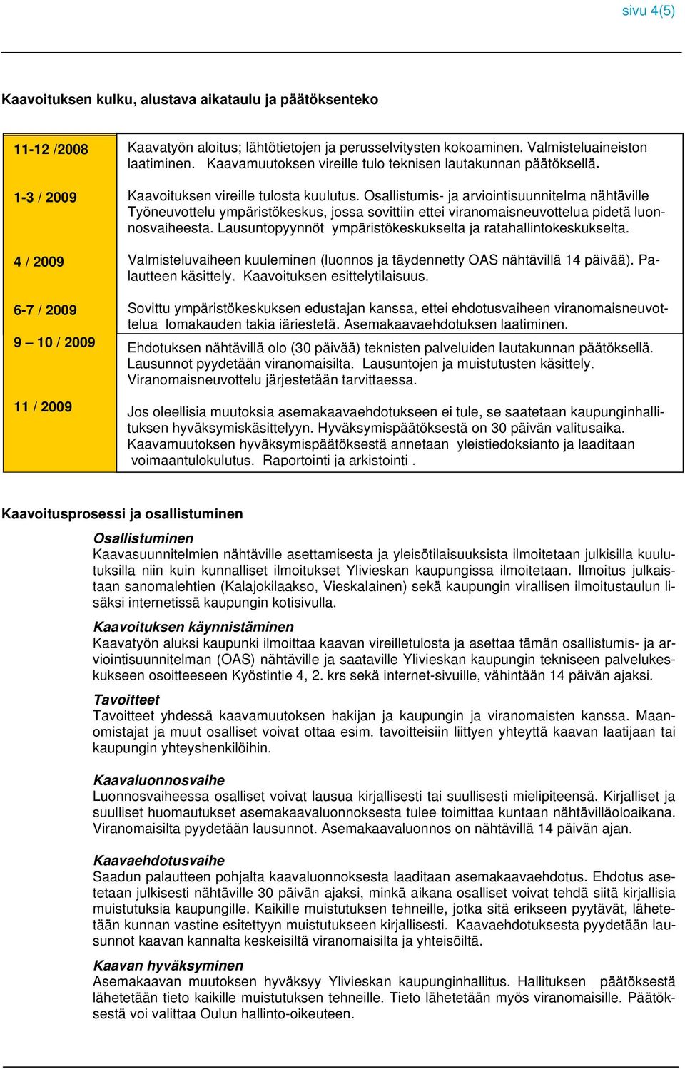 Osallistumis- ja arviointisuunnitelma nähtäville Työneuvottelu ympäristökeskus, jossa sovittiin ettei viranomaisneuvottelua pidetä luonnosvaiheesta.