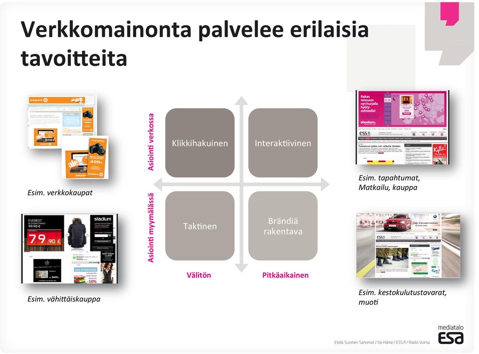 verkkokaupat Asioin& myymälässä TakMnen Brändiä rakentava Esim.