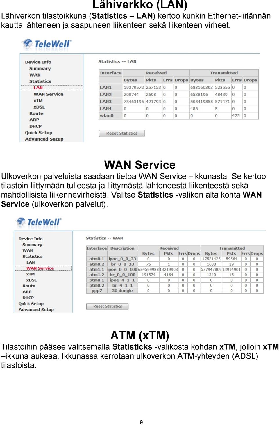 Se kertoo tilastoin liittymään tulleesta ja liittymästä lähteneestä liikenteestä sekä mahdollisista liikennevirheistä.