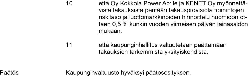 0,5 % kunkin vuoden viimeisen päivän lainasaldon mu kaan.