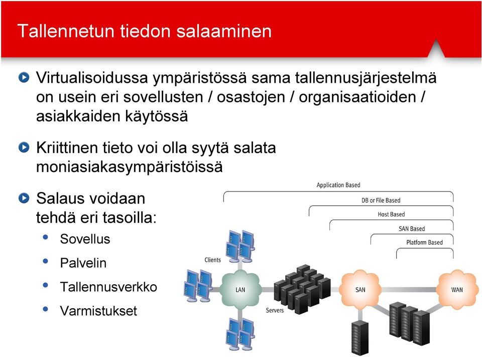 / asiakkaiden käytössä Kriittinen tieto voi olla syytä salata