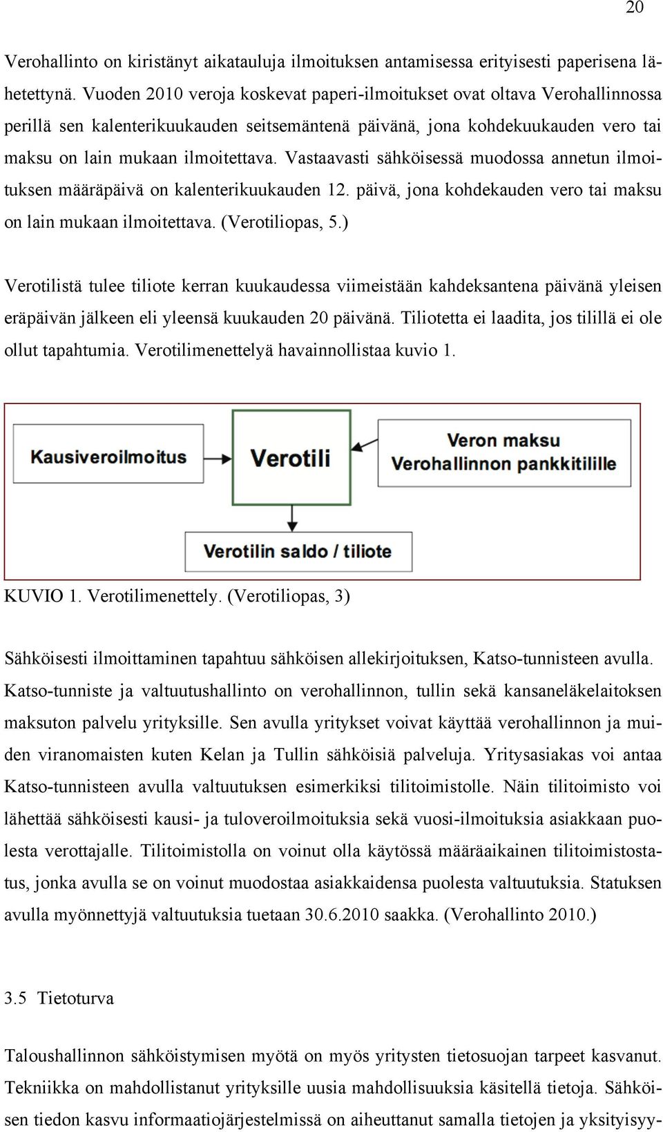 Vastaavasti sähköisessä muodossa annetun ilmoituksen määräpäivä on kalenterikuukauden 12. päivä, jona kohdekauden vero tai maksu on lain mukaan ilmoitettava. (Verotiliopas, 5.