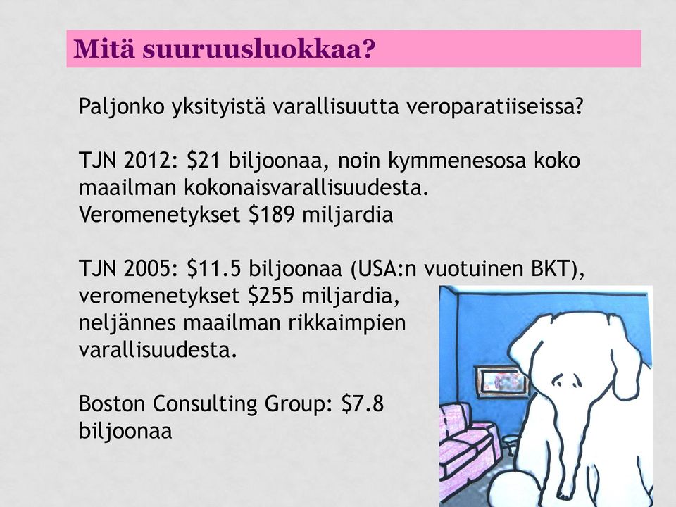 Veromenetykset $189 miljardia TJN 2005: $11.