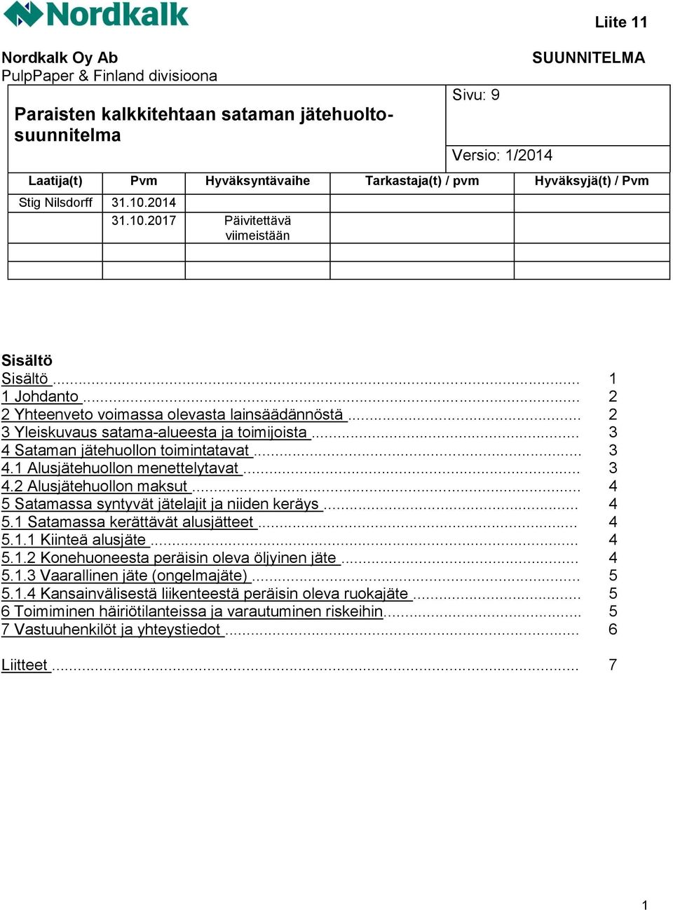 .. 2 3 Yleiskuvaus satama-alueesta ja toimijoista... 3 4 Sataman jätehuollon toimintatavat... 3 4.1 Alusjätehuollon menettelytavat... 3 4.2 Alusjätehuollon maksut.