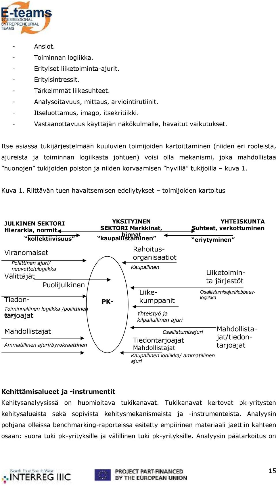 Itse asiassa tukijärjestelmään kuuluvien toimijoiden kartoittaminen (niiden eri rooleista, ajureista ja toiminnan logiikasta johtuen) voisi olla mekanismi, joka mahdollistaa huonojen tukijoiden