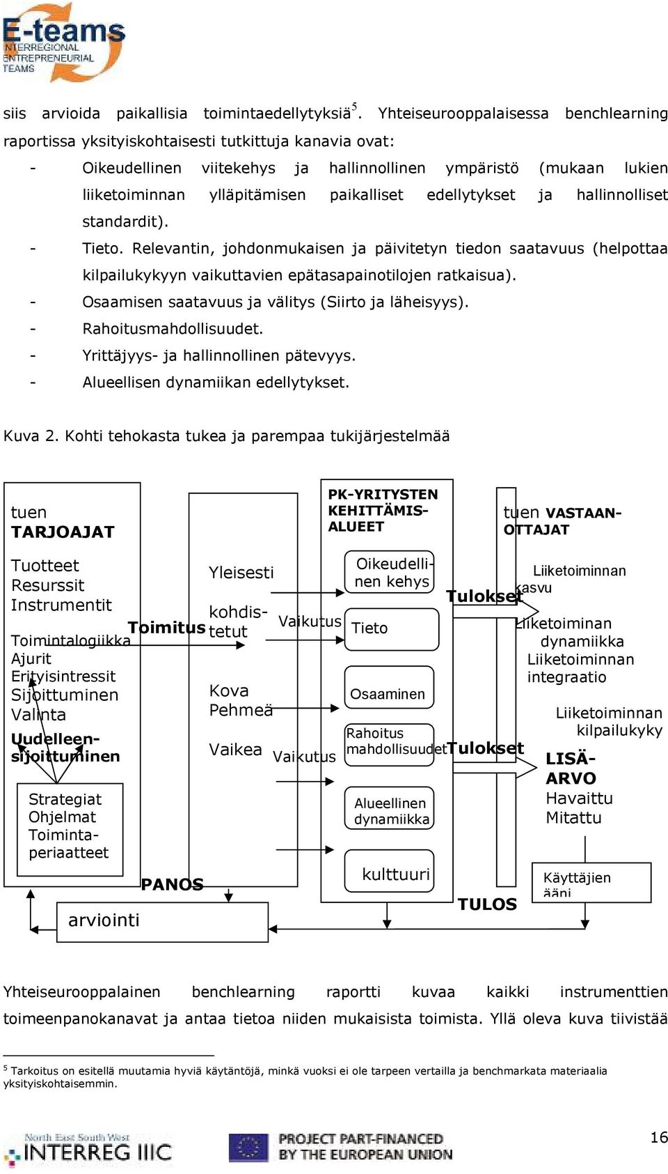 paikalliset edellytykset ja hallinnolliset standardit). - Tieto. Relevantin, johdonmukaisen ja päivitetyn tiedon saatavuus (helpottaa kilpailukykyyn vaikuttavien epätasapainotilojen ratkaisua).