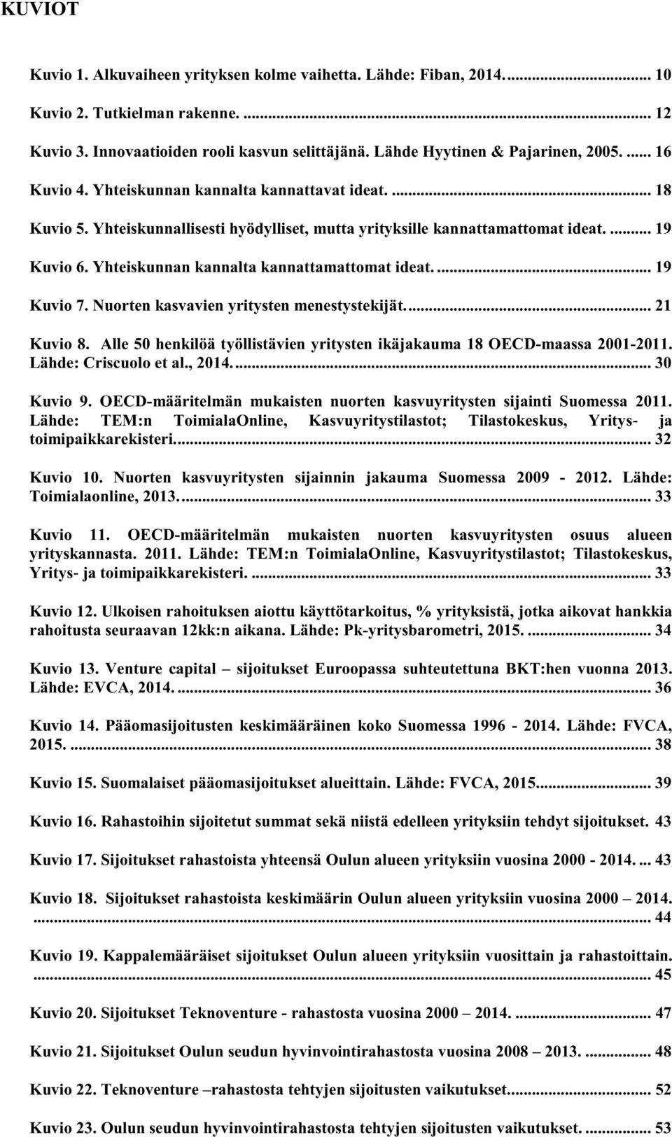 Yhteiskunnan kannalta kannattamattomat ideat.... 19 Kuvio 7. Nuorten kasvavien yritysten menestystekijät.... 21 Kuvio 8. Alle 50 henkilöä työllistävien yritysten ikäjakauma 18 OECD-maassa 2001-2011.