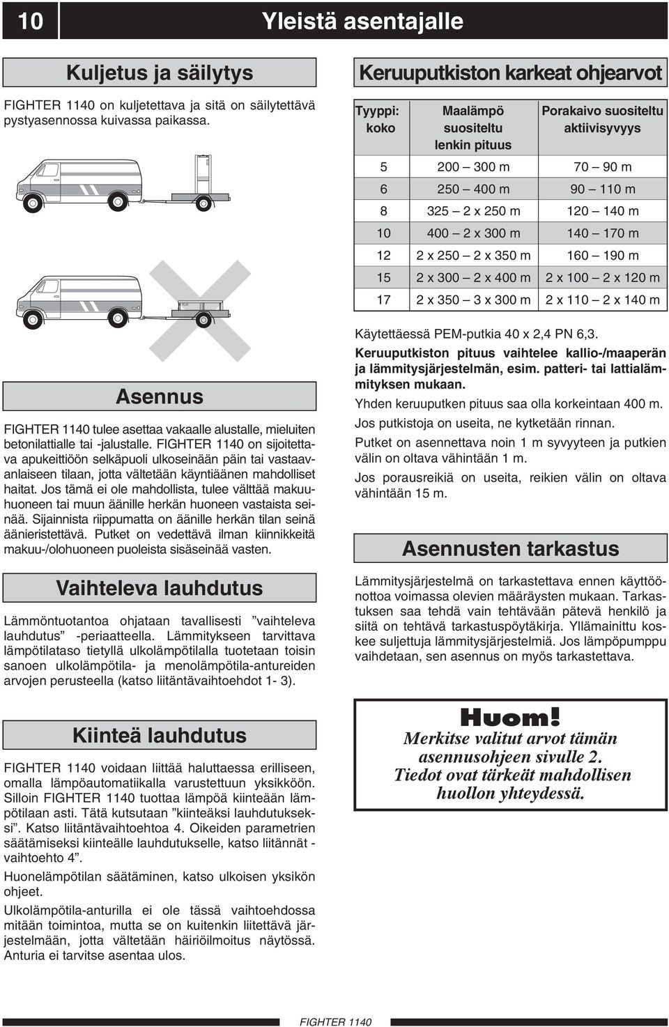 on sijoitettava apukeittiöön selkäpuoli ulkoseinään päin tai vastaavanlaiseen tilaan, jotta vältetään käyntiäänen mahdolliset haitat.