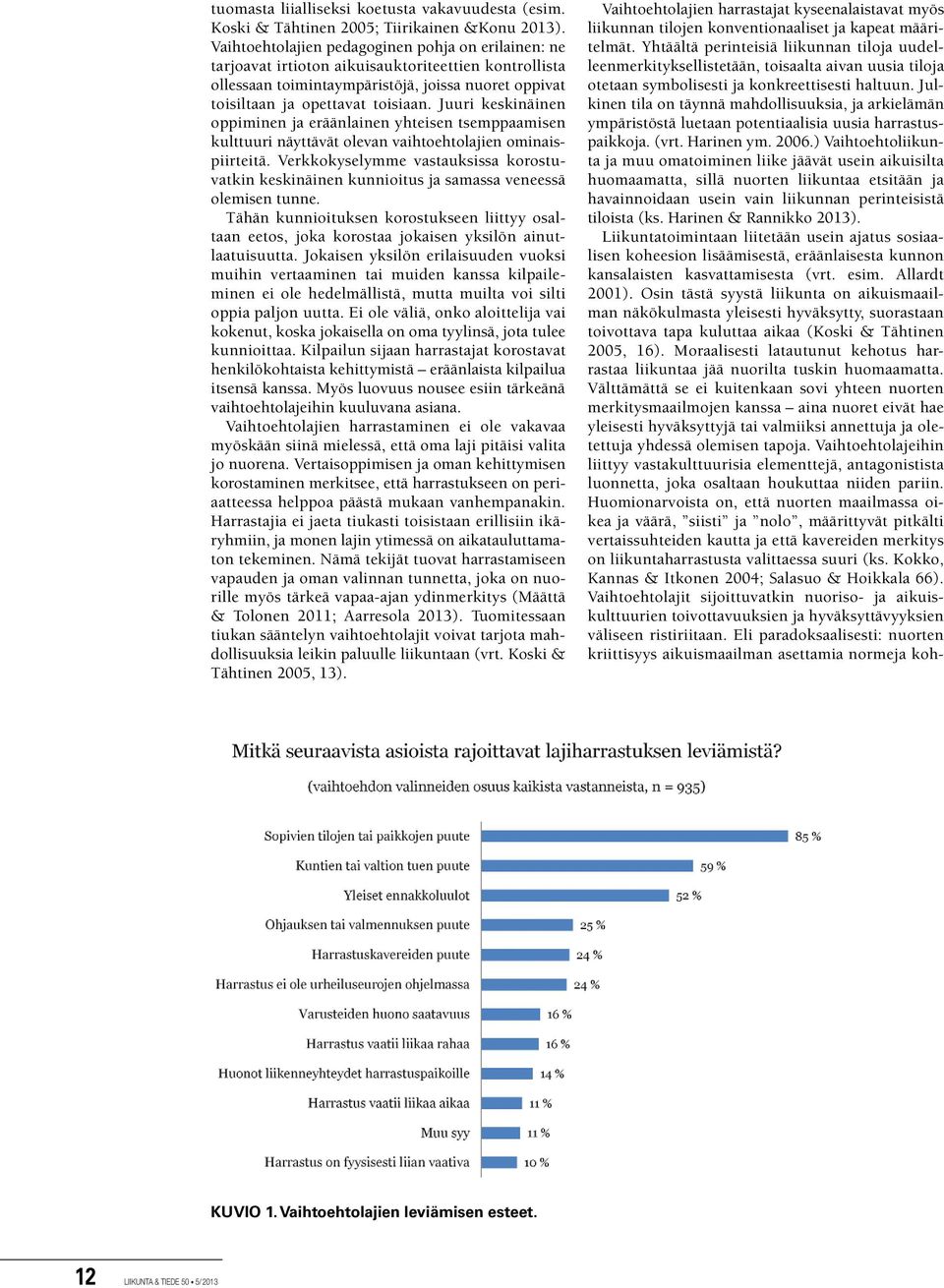 Juuri keskinäinen oppiminen ja eräänlainen yhteisen tsemppaamisen kulttuuri näyttävät olevan vaihtoehtolajien ominaispiirteitä.