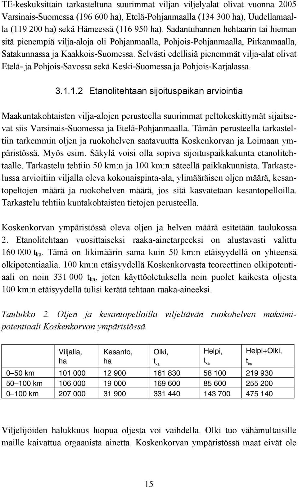 Selvästi edellisiä pienemmät vilja-alat olivat Etelä- ja Pohjois-Savossa sekä Keski-Suomessa ja Pohjois-Karjalassa. 3.1.