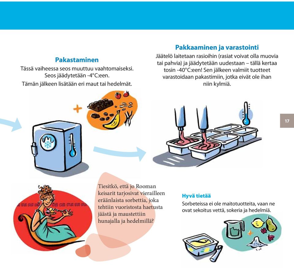 Sen jälkeen valmiit tuotteet varastoidaan pakastimiin, jotka eivät ole ihan niin kylmiä.