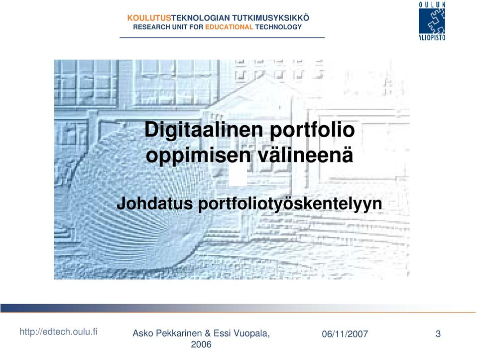 portfoliotyöskentelyyn Asko