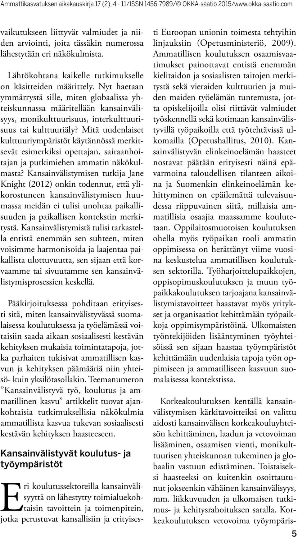 Mitä uudenlaiset kulttuuriympäristöt käytännössä merkitsevät esimerkiksi opettajan, sairaanhoitajan ja putkimiehen ammatin näkökulmasta?