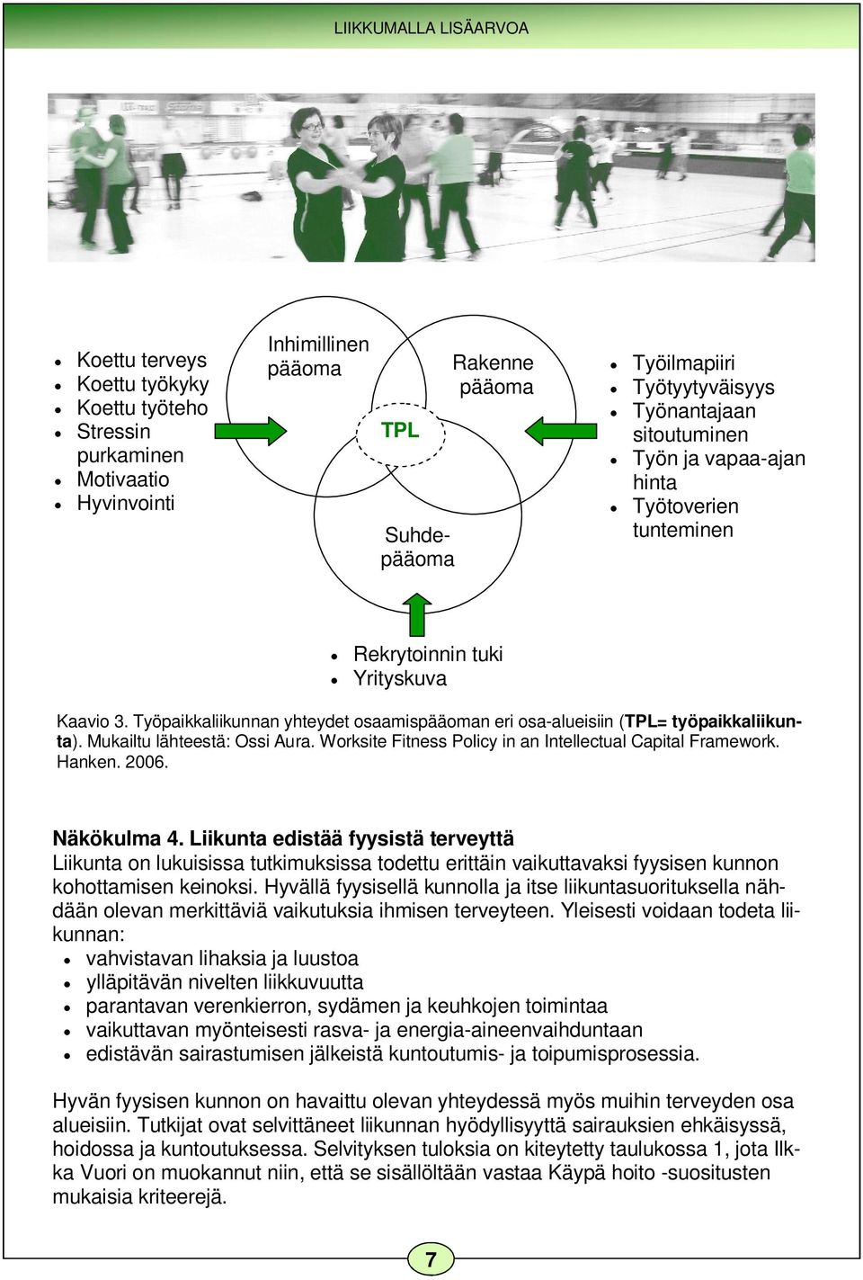 Worksite Fitness Policy in an Intellectual Capital Framework. Hanken. 2006. Näkökulma 4.