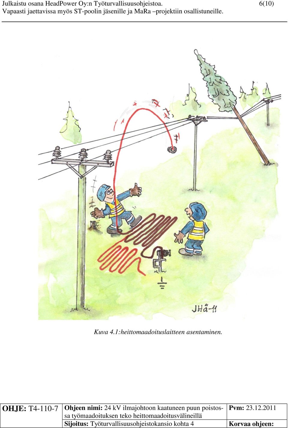 OHJE: T4-110-7 Ohjeen nimi: 24 kv ilmajohtoon kaatuneen