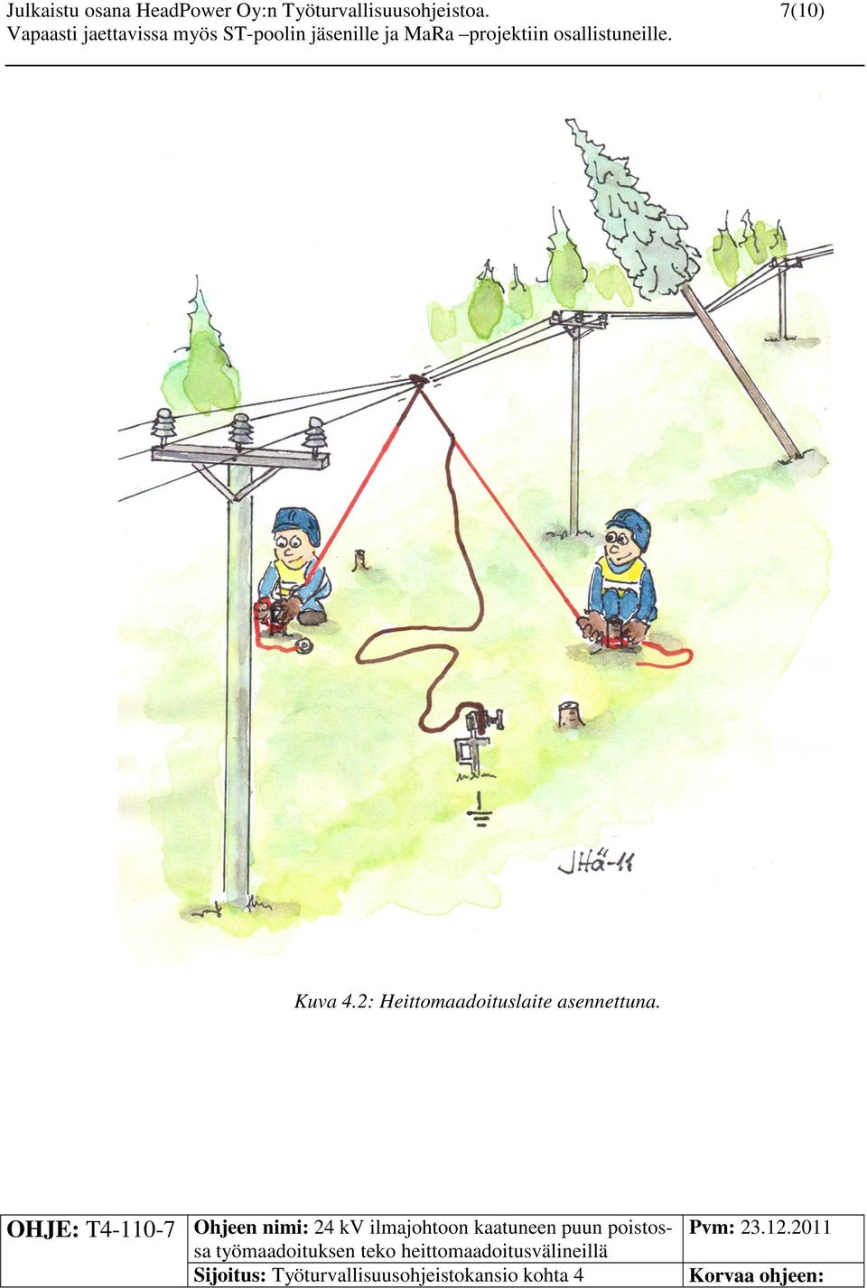 OHJE: T4-110-7 Ohjeen nimi: 24 kv ilmajohtoon kaatuneen