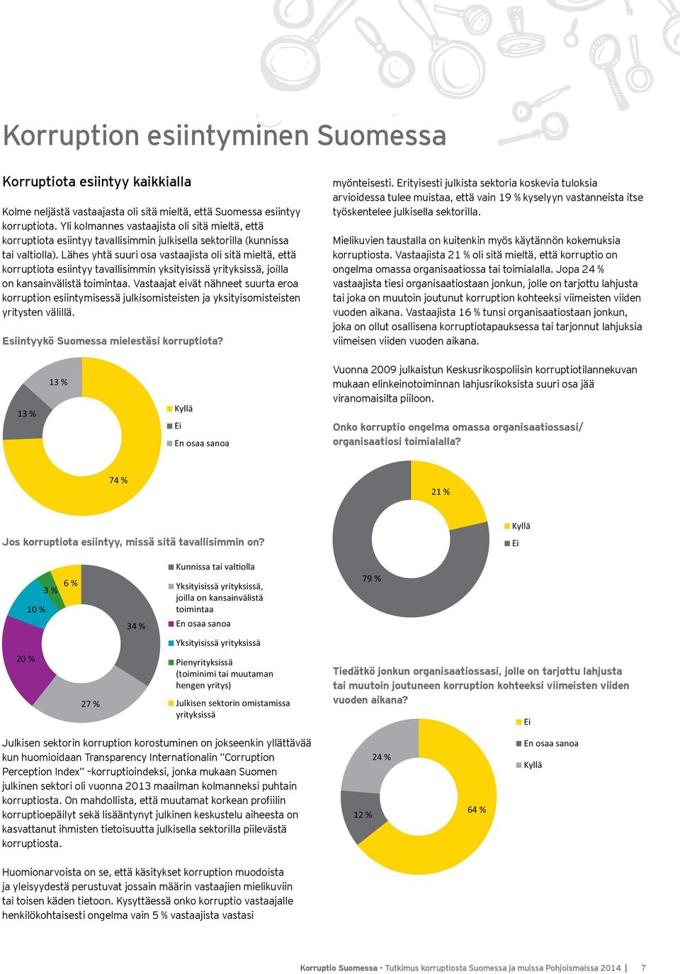 Lähes yhtä suuri osa vastaajista oli sitä mieltä, että korruptiota esiintyy tavallisimmin yksityisissä yrityksissä, joilla on kansainvälistä toimintaa.