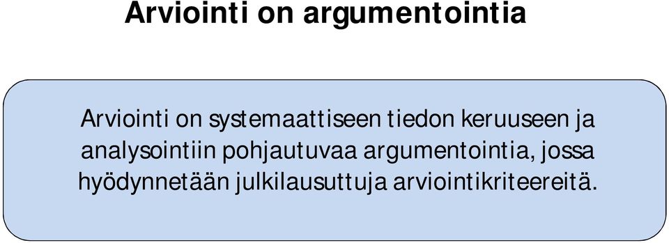 analysointiin pohjautuvaa argumentointia,