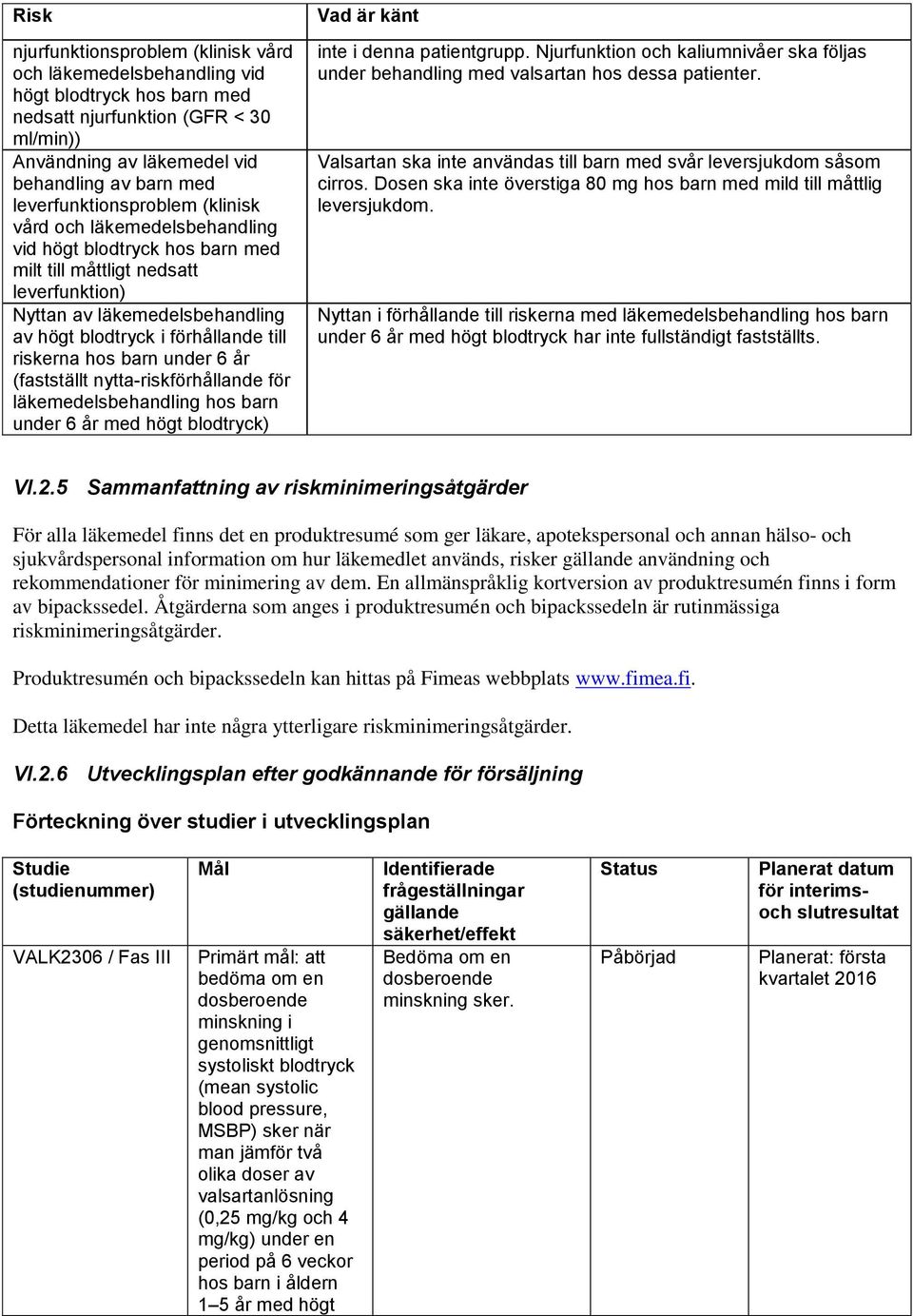 till riskerna hos barn under 6 år (fastställt nytta-riskförhållande för läkemedelsbehandling hos barn under 6 år med högt blodtryck) Vad är känt inte i denna patientgrupp.