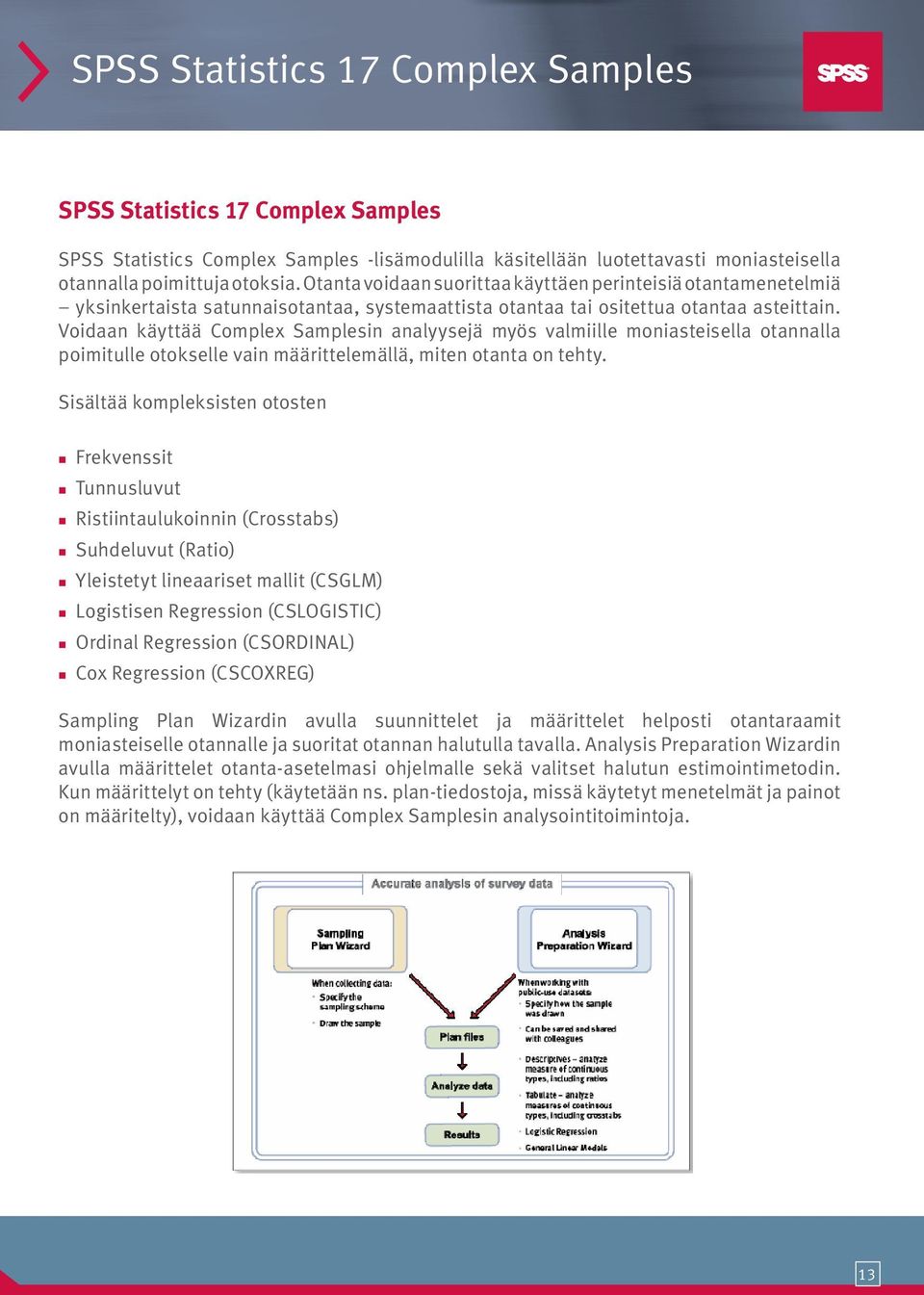 Voidaan käyttää Complex Samplesin analyysejä myös valmiille moniasteisella otannalla poimitulle otokselle vain määrittelemällä, miten otanta on tehty.