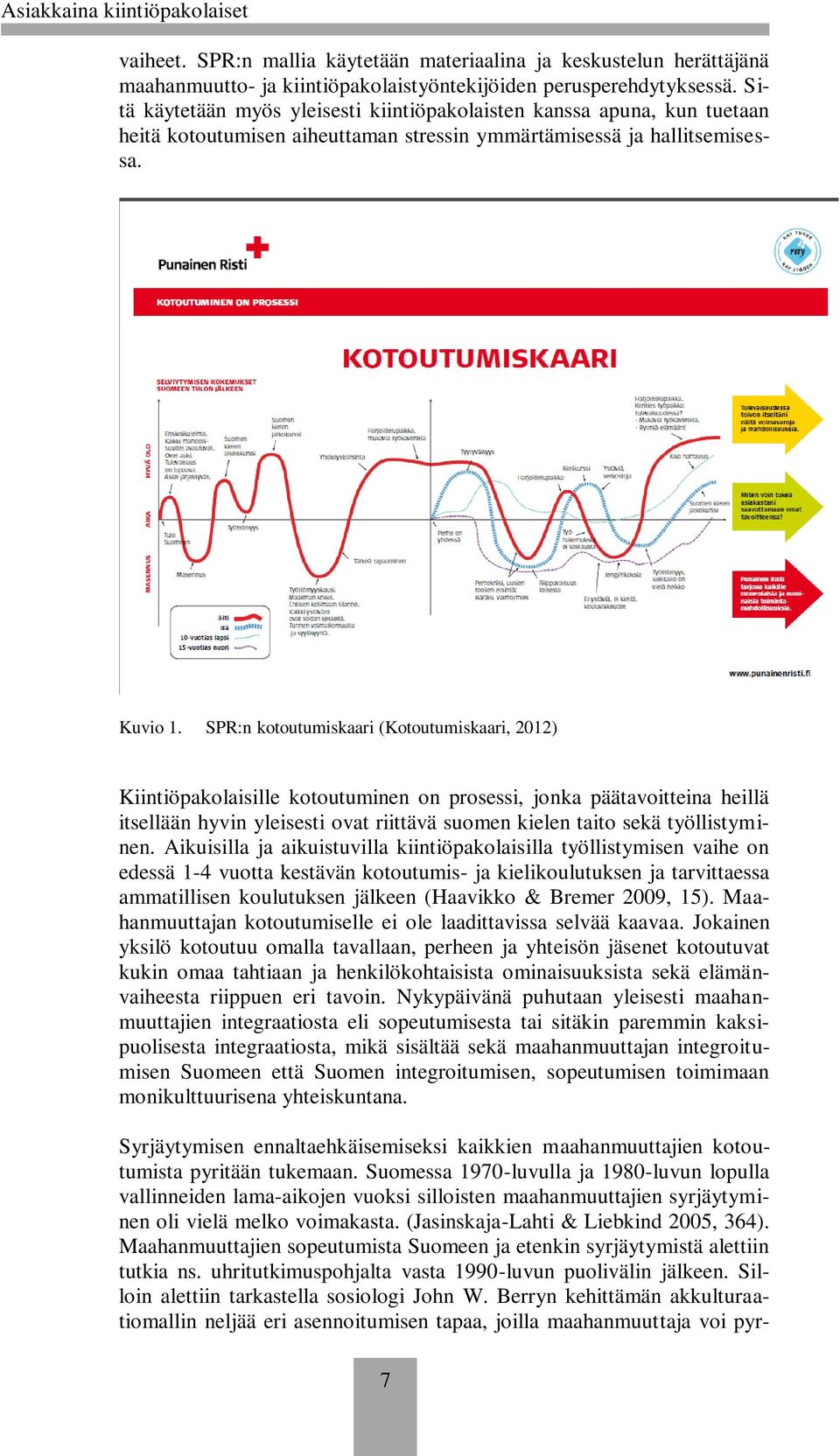 SPR:n kotoutumiskaari (Kotoutumiskaari, 2012) Kiintiöpakolaisille kotoutuminen on prosessi, jonka päätavoitteina heillä itsellään hyvin yleisesti ovat riittävä suomen kielen taito sekä työllistyminen.