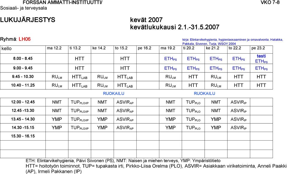 30 RU LM HTT LAB RU LM HTT LAB RU LM HTT RU LM HTT HTT 10.40 11.25 RU LM HTT LAB RU LM HTT LAB RU LM HTT RU LM HTT HTT 12.00 12.45 NMT TUP PLO/IP NMT ASVIR AP NMT TUP PLO NMT ASVIR IP 12.45 13.
