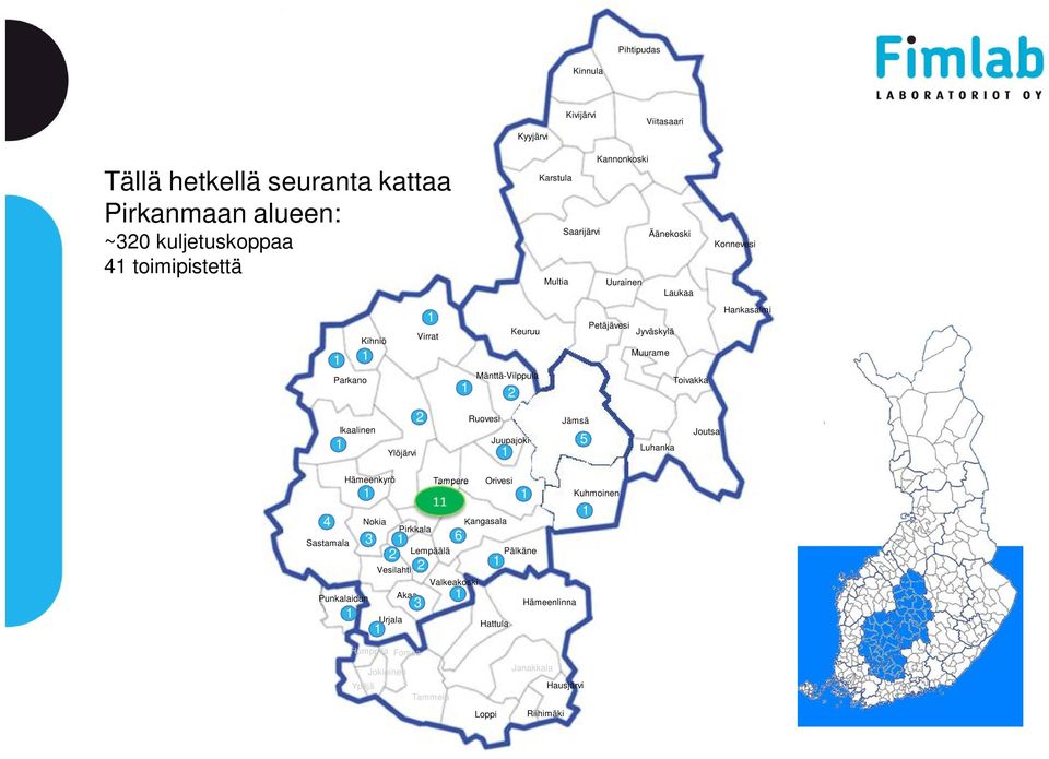 Keuruu Petäjävesi Saarijärvi Uurainen Multia Karstula Kyyjärvi Kivijärvi Kannonkoski Viitasaari Kinnula Pihtipudas Äänekoski Konnevesi Hankasalmi